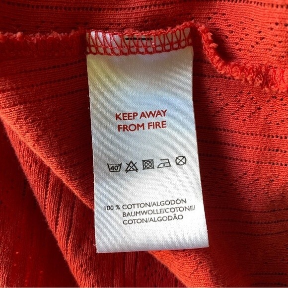 Urban outfitters lettuce hem baby tee crop top coral red medium - Picture 6 of 8